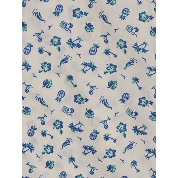 IZOD Men's Medium White Blue Tropical Print Short Sleeve Button Up Shirt NWT (Z) - Picture 5 of 8
